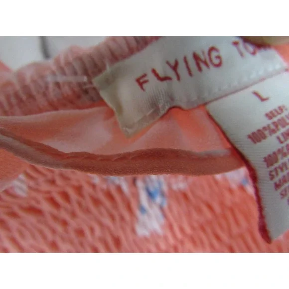 Flying Tomato Women's Peach Floral Large Off Shoulder Crop Blouse - Picture 3 of 5